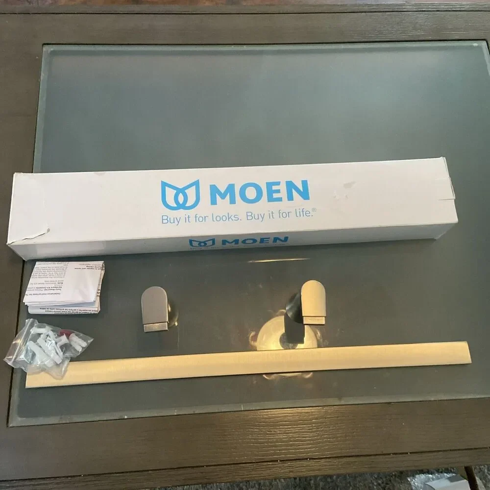 MOEN Genta 24 in. Towel Bar in Brushed Nickel BH3824BN - New Open Box - *READ!!